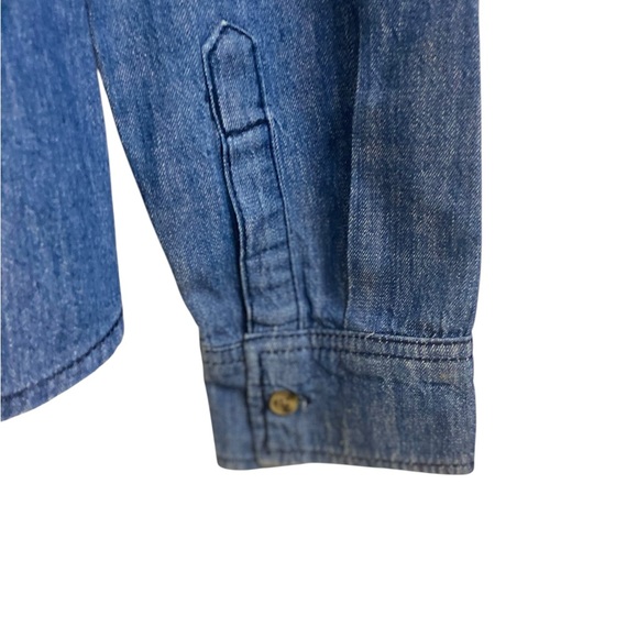 Mudd Floral Denim Button-Up Western Floral Shirt Size XL - Picture 7 of 8